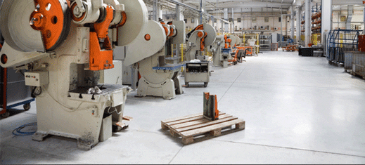 A manufacturing facility before and after 5S organization.