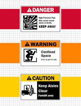 Danger, Warning, and Caution Safety Signage