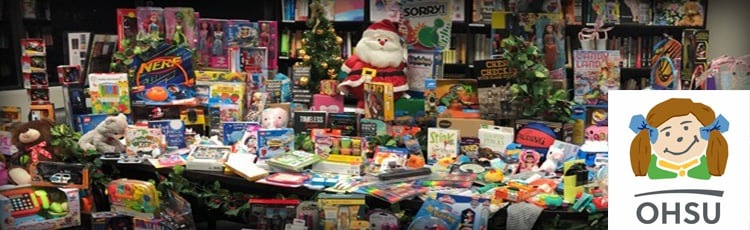 Duralabel employees collected and donated toys to Doernbecher hospital for a third year.