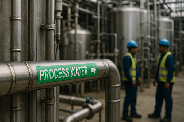 A stainless-steel pipe with a