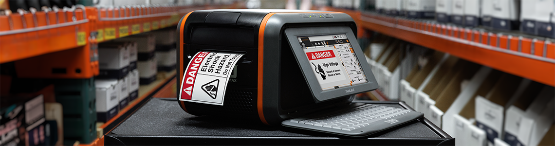 DuraLabel Toro Max Industrial Label Printer on a mobile workstation printing inventory labels.