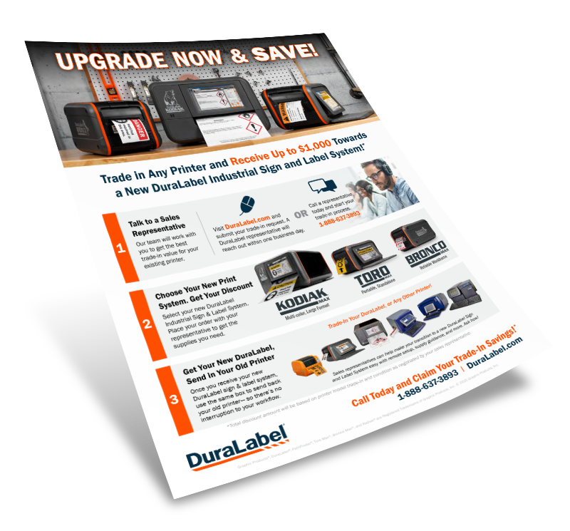 DuraLabel Upgrade Trade-In Flyer