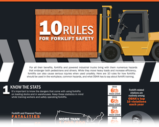 10 Rules for Forklift Safety Infographic