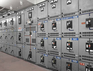 a well labeled electrical control cabinet