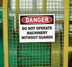 machine safety danger sign