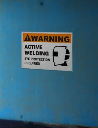 welding eye protection warning sign