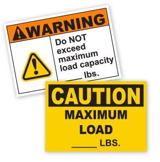 Signs for load limits.