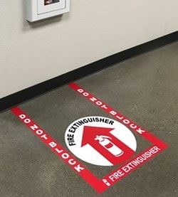 fire extinguisher floor sign