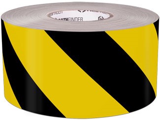 Yellow and black floor marking tape