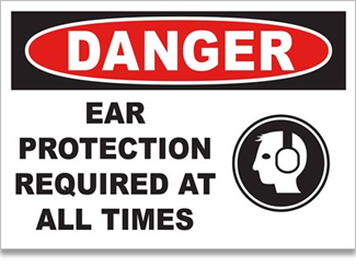 Ear protection is required sign