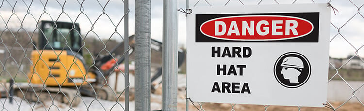 DuraLabel OSHA and ANSI Hard Hat requirement signs construction