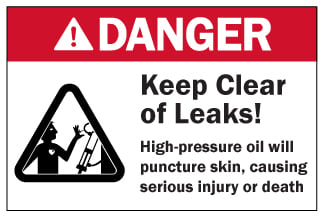 Danger Sign: Keep Clear of Leaks