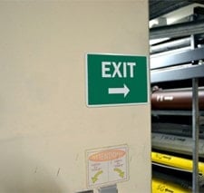 Exit signs point the way to safety in an emergency.