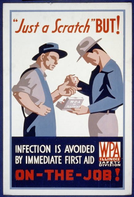 Vintage Safety Poster - Cuts and Scrapes