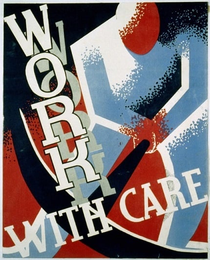 Work with Care vintage poster