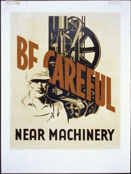 Vintage poster Machinery Safety